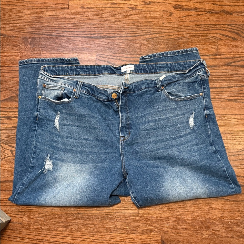 Women's Distressed Blue Jeans